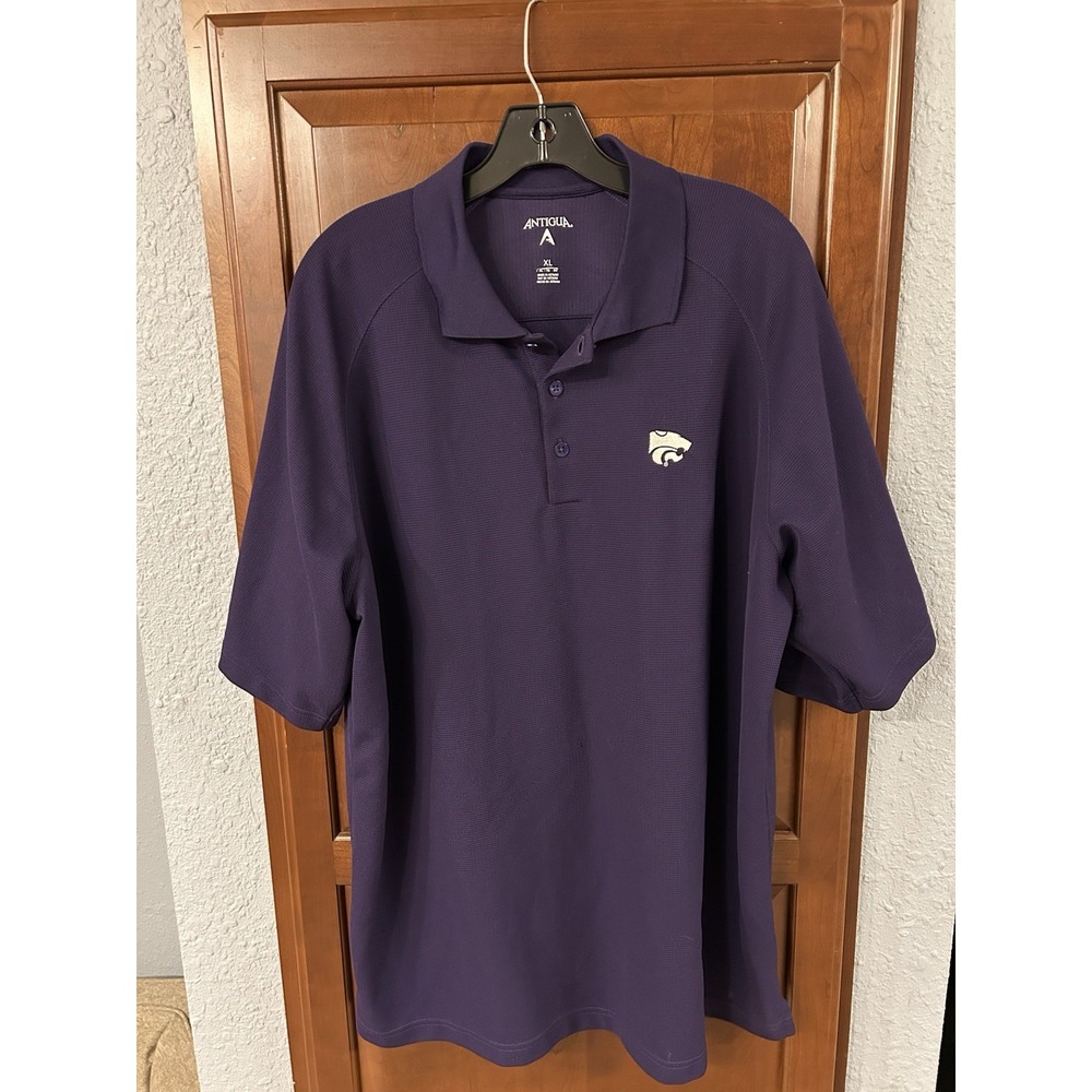 Antigua Kansas State Wildcats Purple Polo Shirt With Team Logo Men X-Large